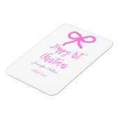 Pastel pink lila glücklich 1. Weihnachtsbogenname  Magnet (Linke Seite)
