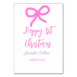 Pastel pink lila glücklich 1. Weihnachtsbogenname  Tischnummer