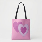 Pastel Pink Lila Hearts Tasche (Vorderseite)