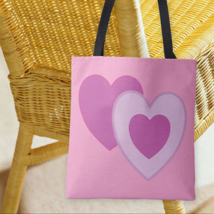 Pastel Pink Lila Hearts Tasche