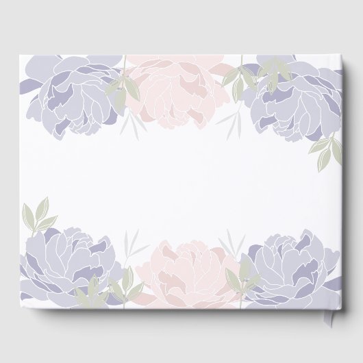 Pastel Pink & Lila Peonies Quinceanera Gästebuch (Rückseite)
