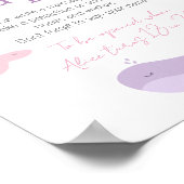 Pastel Pink Lilac Whale Birthday Time Kapsel Poster (Ecke)