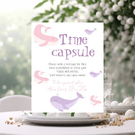 Pastel Pink Lilac Whale Birthday Time Kapsel Poster