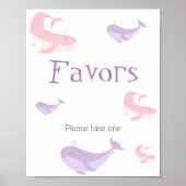 Pastel Pink Lilac Whale Favoriten Poster (Vorne)