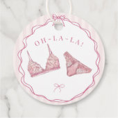 Pastel Pink Lingerie Shower Bachelorette Party Geschenkanhänger (Rückseite)