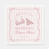 Pastel Pink Lingerie Shower Bachelorette Party Serviette (Vorderseite)