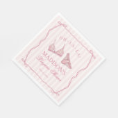 Pastel Pink Lingerie Shower Bachelorette Party Serviette (Ecke)