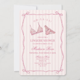 Pastel Pink Lingerie Shower Bridal Lace  Einladung