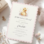 Pastel Pink Little Duck Baby Duck Einladung