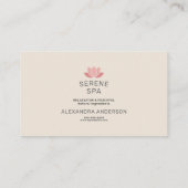Pastel Pink Lotus Flower - Spa Salon Visitenkarte (Rückseite)