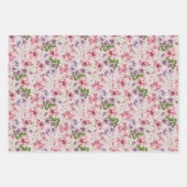 Pastel Pink Magnolia Rose Geschenkpapier Set (Vorderseite 3)
