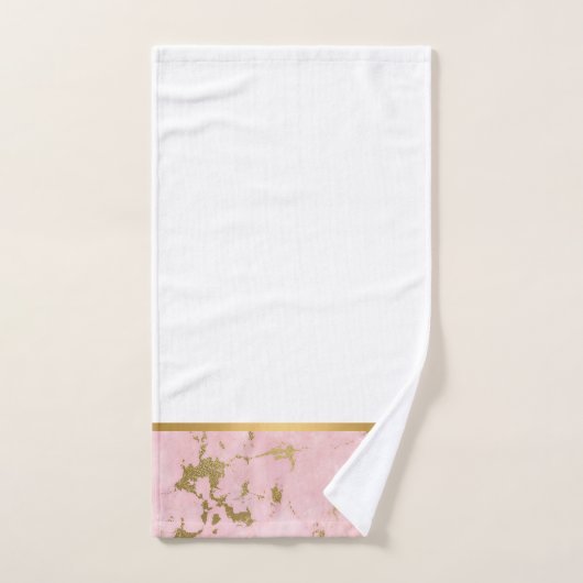 PASTEL PINK MARBLE GOLD BADEZIMMER TOWEL SET (Handtuch)