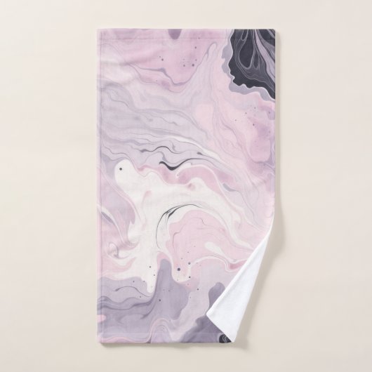 PASTEL PINK MARBLE SWIRL BADEZIMMER TOWEL SET (Handtuch)