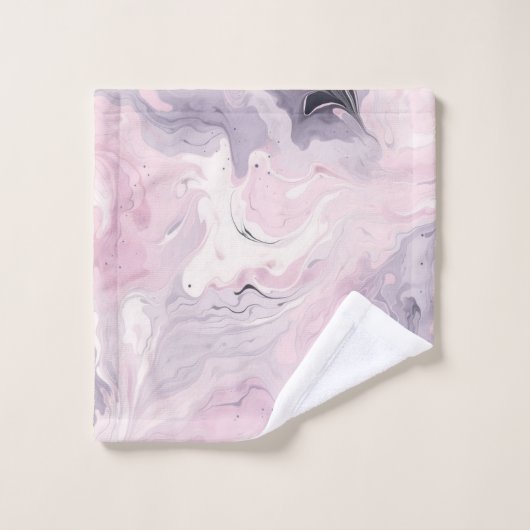 PASTEL PINK MARBLE SWIRL BADEZIMMER TOWEL SET (Waschlappen)