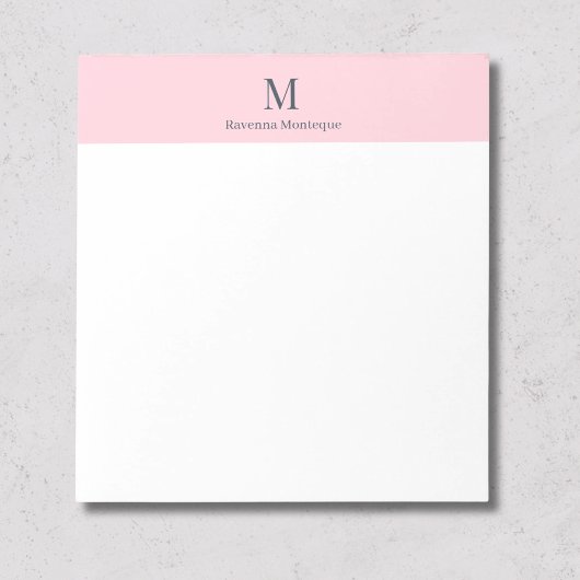 Pastel Pink Minimal Personalized Name Notizblock