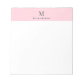 Pastel Pink Minimal Personalized Name Notizblock (Vorderseite)