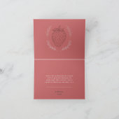 Pastel Pink Minimalistisch Strawberry Geburtstag Dankeskarte (Innenseite)