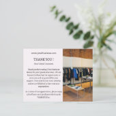 Pastel Pink Minimalistisches Budget Geschäft Danke Postkarte (Stehend Vorderseite)