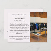 Pastel Pink Minimalistisches Budget Geschäft Danke Postkarte (Vorne/Hinten)