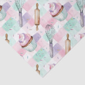 Pastel Pink & Mint Cupcake Baking Pattern Seidenpapier (Ausschnitt)
