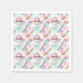 Pastel Pink & Mint Cupcake Baking Pattern Serviette (Vorderseite)