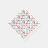 Pastel Pink & Mint Cupcake Baking Pattern Serviette (Ecke)