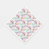 Pastel Pink & Mint Cupcake Baking Pattern Serviette (Ecke)