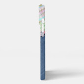 Pastel Pink Mint Green Gingham Kariertes Muster iPhone Hülle (Linke Seite)