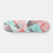 Pastel Pink Minz Green Grey White Polygon Muster Skateboard (Horizontal)