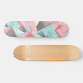 Pastel Pink Minz Green Grey White Polygon Muster Skateboard (Horizontal)