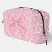 PASTEL PINK MIT WEISSEN BLÄTTER & PINK BOW WASCHBEUTEL (Rechte Ecke)