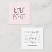 Pastel pink modern, schlicht, minimalistisch treuekarte (Vorne/Hinten)