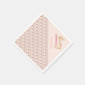 Pastel Pink Modernes Weihnachtsmuster Serviette (Ecke)