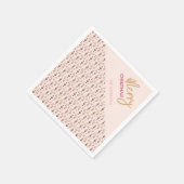Pastel Pink Modernes Weihnachtsmuster Serviette (Ecke)