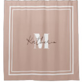 Pastel Pink Monogram Duschvorhang (Vorderseite)