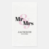 Pastel Pink Mr & Mrs Wedding Serviette (Vorderseite)