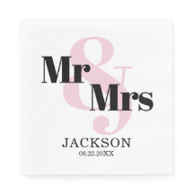 Pastel Pink Mr & Mrs Wedding