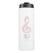 Pastel Pink Musik Symbol Musik Art Monogram Name Thermosbecher (Vorderseite)
