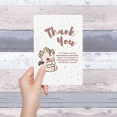 Pastel Pink Niedlich Baby Dragon Dankeskarte