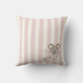 Pastel Pink Niedlich Baby Koala Bear Kinderzimmer Kissen (Rückseite)