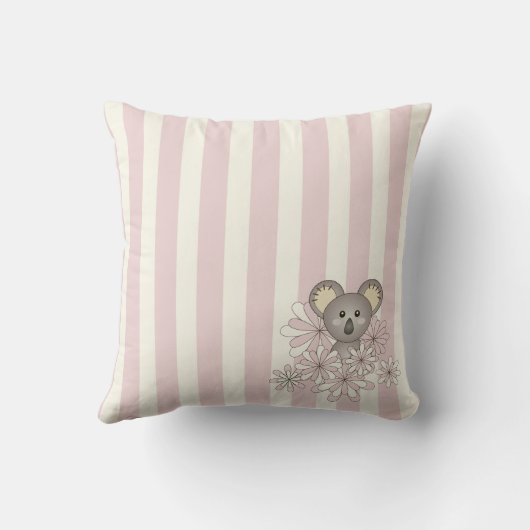 Pastel Pink Niedlich Baby Koala Bear Kinderzimmer Kissen (Rückseite)