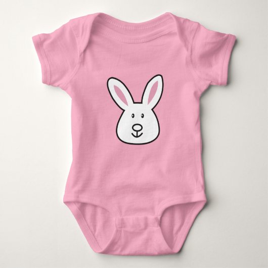 Pastel Pink Niedlich Ostersonnige Illustration Baby Strampler (Vorderseite)