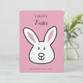Pastel Pink Niedlich Ostersonnige Illustration Feiertagskarte (Stehend Vorderseite)