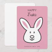 Pastel Pink Niedlich Ostersonnige Illustration Feiertagskarte (Vorne/Hinten)