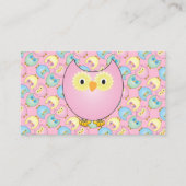 Pastel Pink Niedlich Owl Baby Diaper Raffel Begleitkarte (Vorderseite)