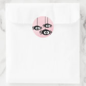 Pastel Pink Niedlich Spiders Halloween Runder Aufkleber (Tasche)