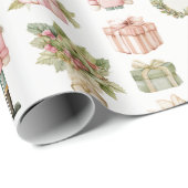 Pastel Pink Nutcracker Christmas Wrapping Paper Geschenkpapier (Rolleneckpunkt)