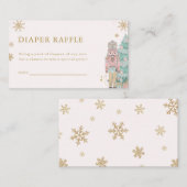 Pastel Pink Nutcracker Diaper Raffle Card Baby  Begleitkarte (Vorne/Hinten)