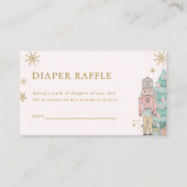 Pastel Pink Nutcracker Diaper Raffle Card Baby  Begleitkarte (Vorderseite)