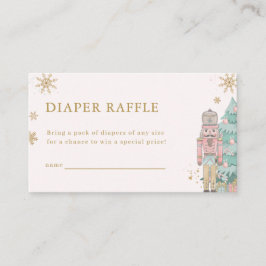 Pastel Pink Nutcracker Diaper Raffle Card Baby  Begleitkarte